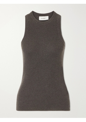 LISA YANG - Amya Ribbed Cotton And Cashmere-blend Tank - Brown - 0,1,2