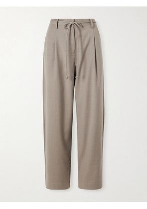 ST. AGNI - Pleated Wool-blend Barrel-leg Pants - Brown - xx small,x small,small,medium,large,x large
