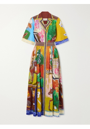 ALÉMAIS - Mlak Shirred Pleated Printed Cotton And Silk-blend Voile Midi Dress - Multi - UK 6,UK 8,UK 10,UK 12,UK 14