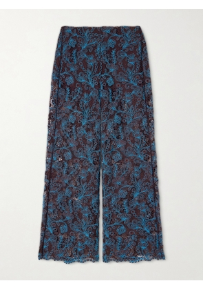 ALÉMAIS - Francine Lace Wide-leg Pants - Brown - UK 6,UK 8,UK 10,UK 12,UK 14,UK 16