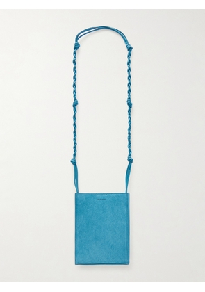 Jil Sander - Tangle Small Leather-trimmed Suede Shoulder Bag - Blue - One size