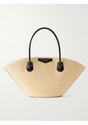 Givenchy - Antigona Small Leather-trimmed Raffia Tote - Neutrals - One size