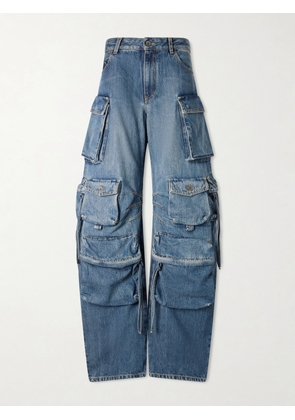 The Attico - Tapered Mid-rise Wide-leg Cargo Jeans - Blue - 24,25,26,27,28,29,30,31