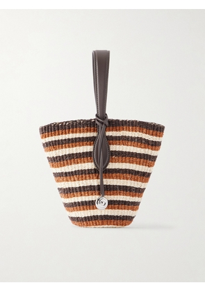 Liffner - Leather-trimmed Striped Sisal Tote - Multi - One size
