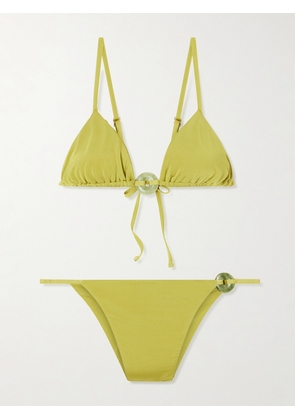 Sara Cristina - Embellished Bikini - Green - x small,small,medium,large