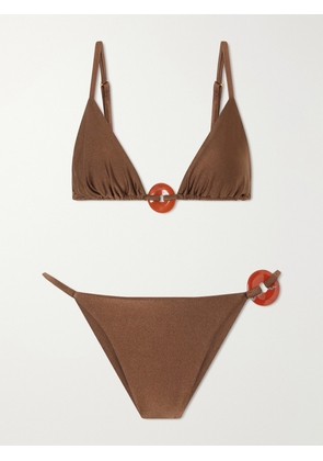 Sara Cristina - Embelished Bikini - Brown - x small,small,medium,large
