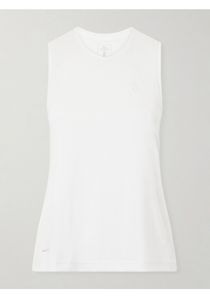 ON - Court Logo-embroidered Recycled Tennis Top - White - xx small,x small,small,medium,large,x large