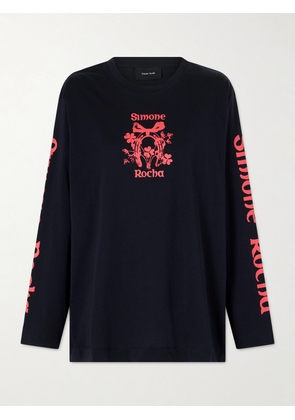 Simone Rocha - Logo-printed Cotton-jersey T-shirt - Black - x small,small,medium,large,x large,xx large