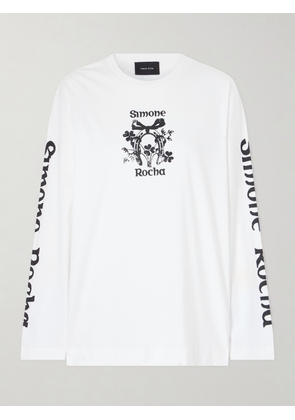 Simone Rocha - Logo-printed Cotton-jersey T-shirt - White - x small,small,medium,large,x large,xx large