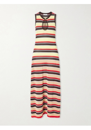 RABANNE - Bead-embellished Striped Knitted Maxi Dress - Multi - x small,small,medium,large,x large