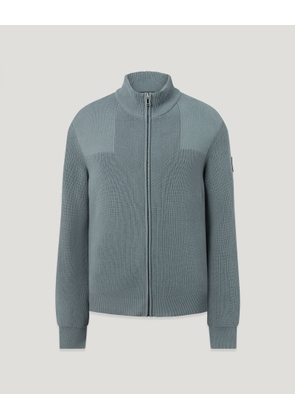 Belstaff Men's Commander Full Zip Cotton Atlantic Grey Size 2xl