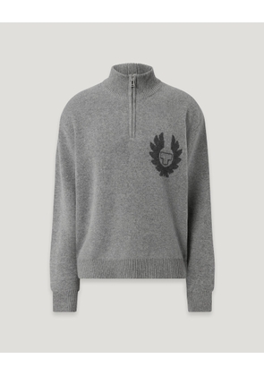 Belstaff Men's Competition Spray Graphic Knit Wool Blend Concrete Size 2xl