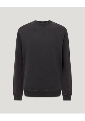 Belstaff Men's Valley Garment Dye Sweat Cotton Washed Black Size 2xl