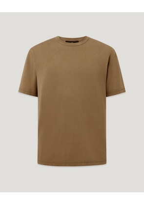 Belstaff Men's Valley Garment Dye T-shirt Cotton Khaki Green Size 2xl