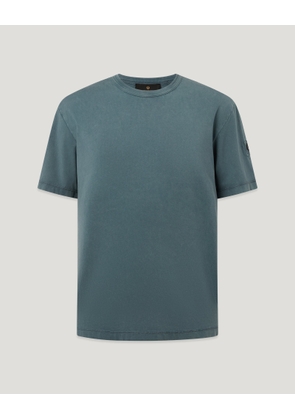 Belstaff Men's Valley Garment Dye T-shirt Cotton Petrol Size 2xl