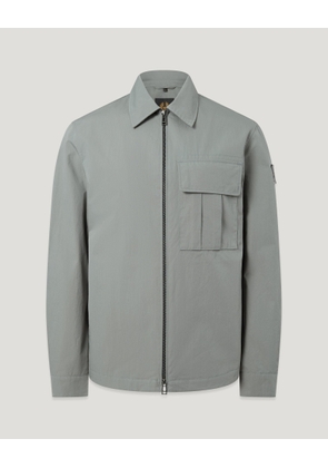 Belstaff Men's Cargo Overshirt Compact Technical Cotton Atlantic Grey Size 2xl