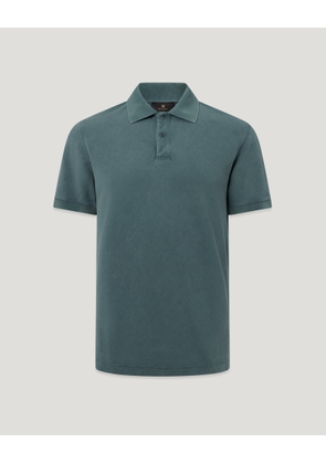 Belstaff Men's Valley Garment Dye Polo Cotton. Cotton Petrol Size 2xl