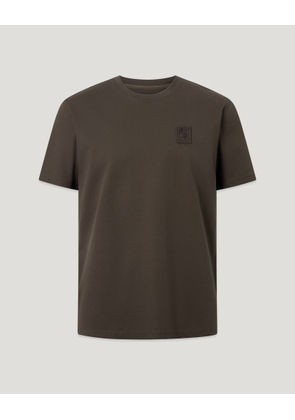 Belstaff Men's Curator Pique T-shirt Cotton Army Olive Size 2xl