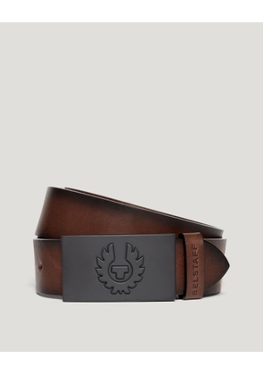 Belstaff Unisex Phoenix Buckle Belt Calf Leather Aged Brown Size L