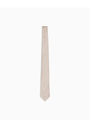 Pure silk tie with jacquard pattern