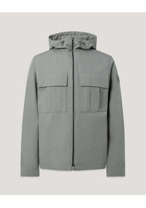 Belstaff Men's Container Overshirt Compact Technical Cotton Atlantic Grey Size 2xl