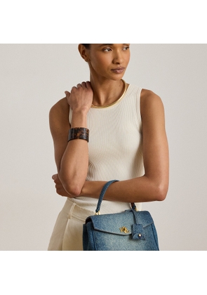 Small Farrah Soft Washed Denim Satchel