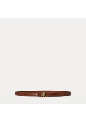 Logo Reversible Embossed Skinny Belt