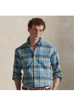 Custom Fit Plaid Poplin Shirt