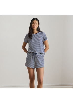 Striped Cotton-Blend Jersey Boxer PJ Set