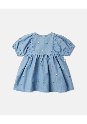 Stella McCartney - Tulip Embroidered Chambray Dress, , Size: 12M