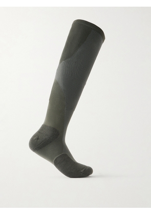 On - Paf Stretch-Knit Running Socks - Men - Green - S