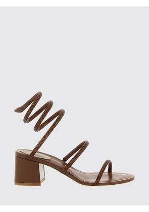 RENE CAOVILLA Cleo Nappa Leather Sandals with Crystals
