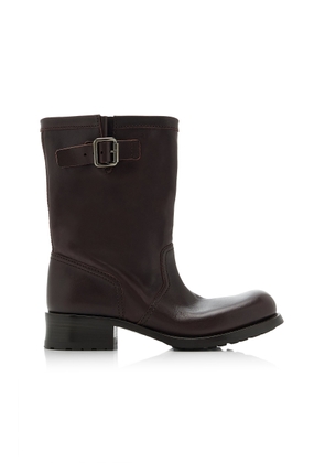 Prada Leather Mid-Calf Boots - Moda Operandi