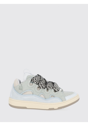 LANVIN Suede and Mesh Curb Sneakers
