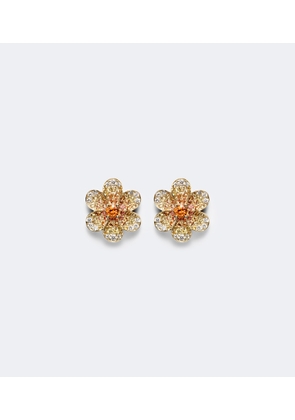 Yvonne Leon Daisy 9kt gold earrings with sapphires and diamonds