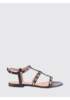 VIA ROMA 15 Laminated Leather Sandals with Studs