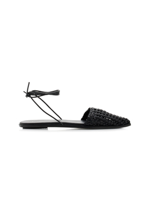St. Agni Tie-Up Macrame Leather Flats - Moda Operandi