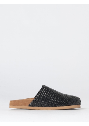 DRAGON DIFFUSION Woven Leather Sabot Mules with Low Heel and Round Toe