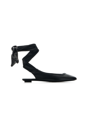 The Attico Cloe Lace-Up Leather Ballet Flats - Moda Operandi