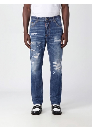 DSQUARED2 642 Straight Fit Distressed Denim Five-Pocket Jeans