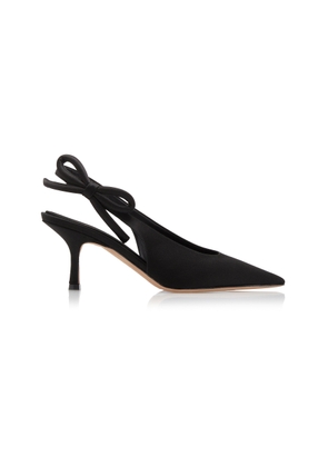 Valentino Garavani Nite-Out Bow-Detailed Silk Slingback Pumps - Moda Operandi
