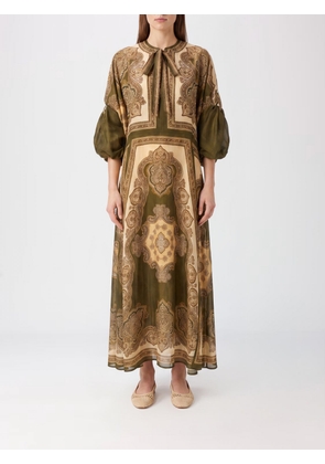 ZIMMERMANN Ethnic Print Silk Midi Tunic with Balloon Sleeves