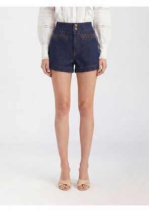 ZIMMERMANN High-Waisted Slim Fit Cotton Denim Shorts