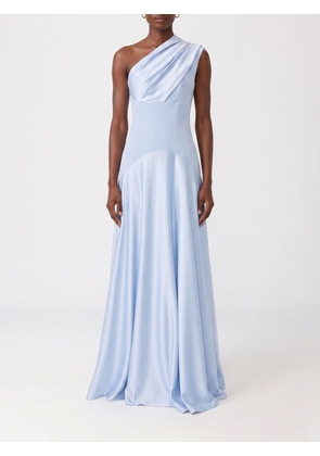 SOLACE LONDON Gabriela One-Shoulder Draped Satin Long Evening Gown
