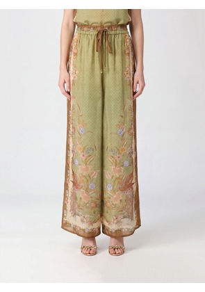 ZIMMERMANN Indra High-Waisted Silk Palazzo Trousers with Floral Print