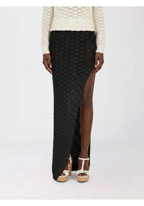 BLUMARINE Slim Fit High-Waisted Crochet Maxi Skirt with Side Slit