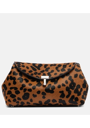 Toteme T-Lock Mini leopard-print calf hair clutch