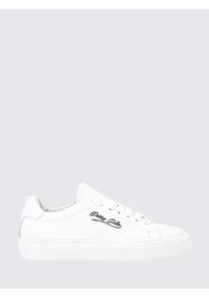 PHILIPP PLEIN Low Top Smooth Leather Sneakers with Applied Metal Logo