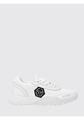 PHILIPP PLEIN Hexagon Runner Low-Top Sneakers in Leather and Knit with Monogram