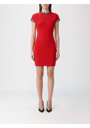 VERSACE Slim Fit Sheath Mini Dress in Cotton with Contrast Trims